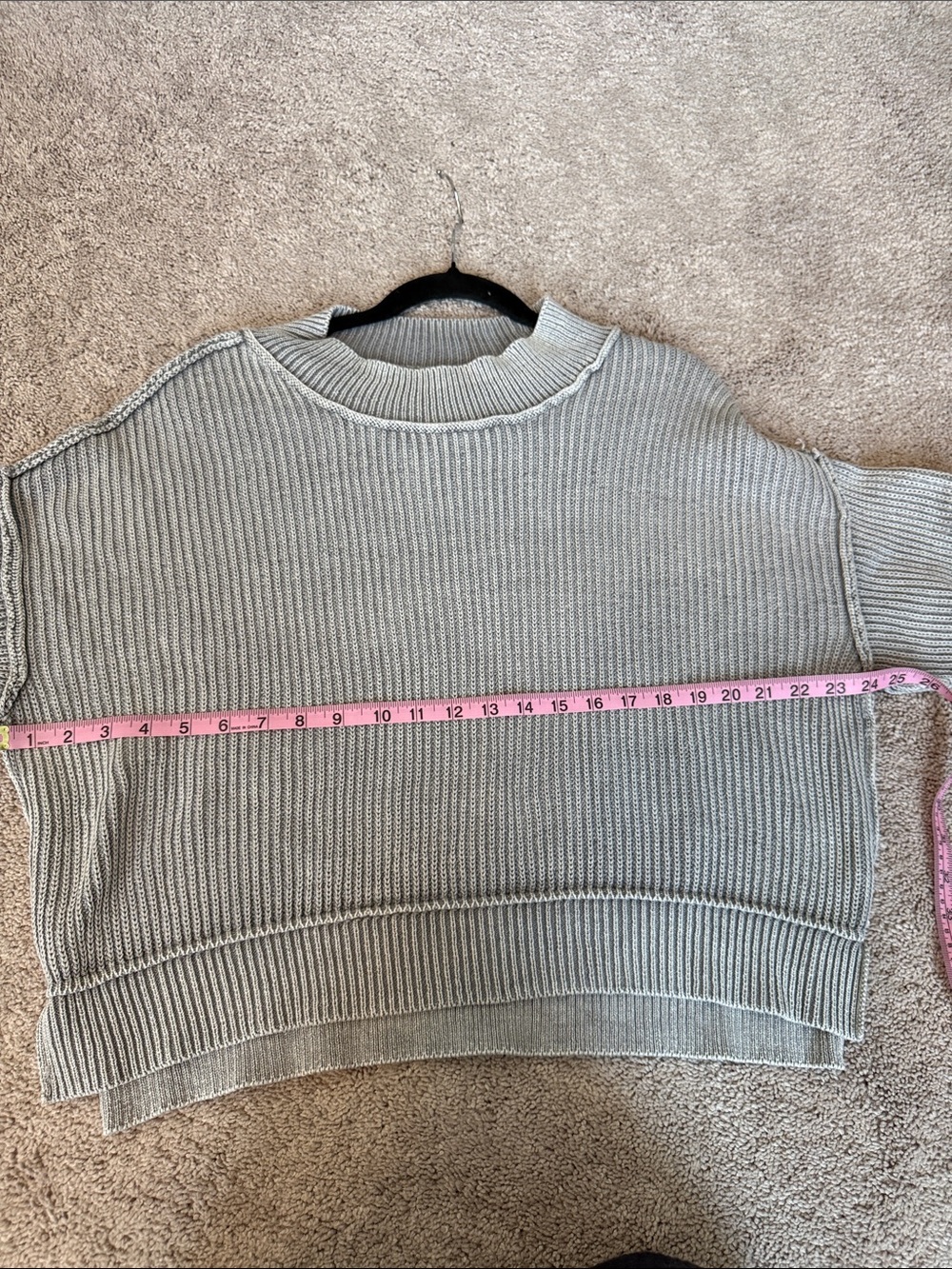 Zenana Outfitters Ribbed Crewneck Sweater - Light Gray - Picture 10 of 12